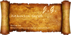 Jutkovics Gergő névjegykártya